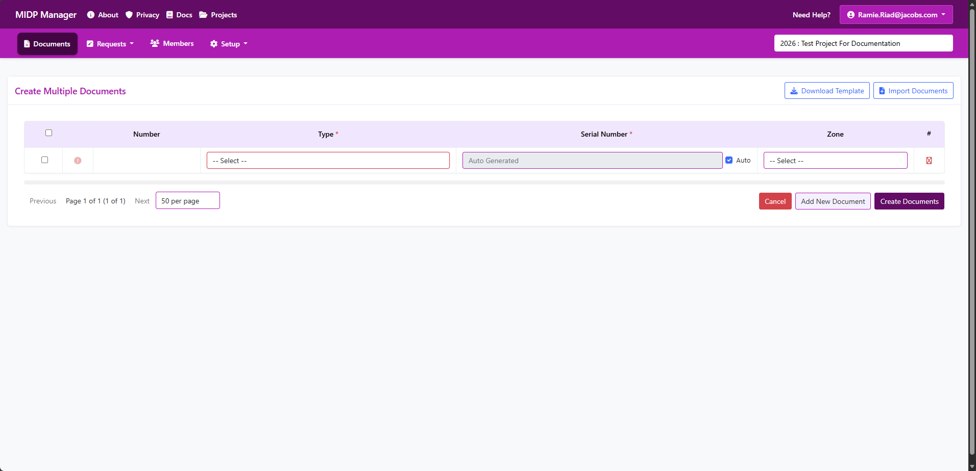 Download import template
