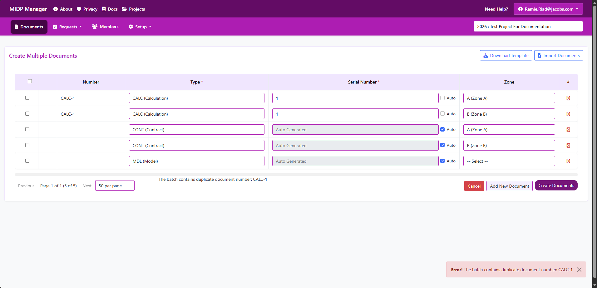 Import preview with validation