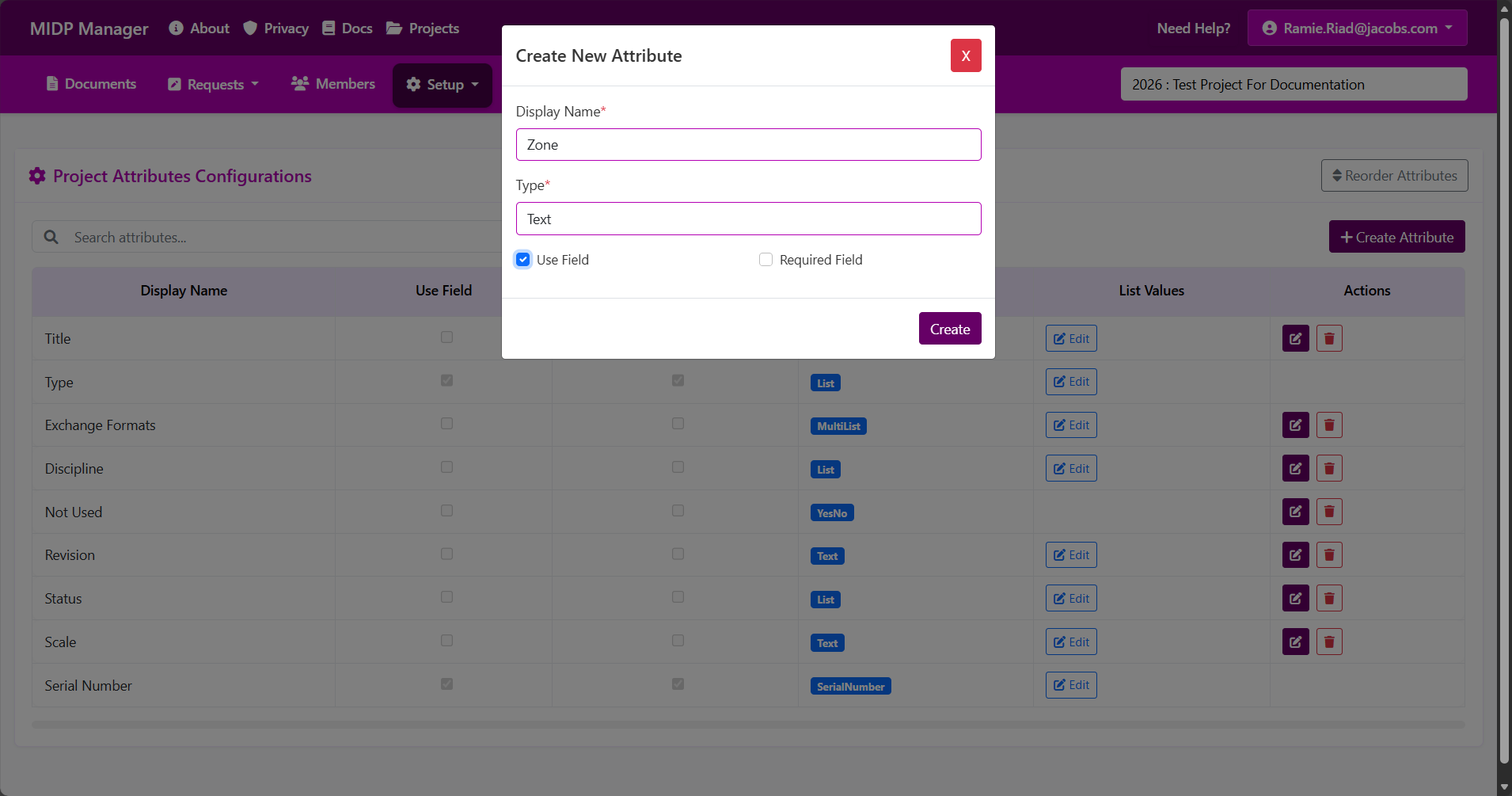 Add attribute form placeholder